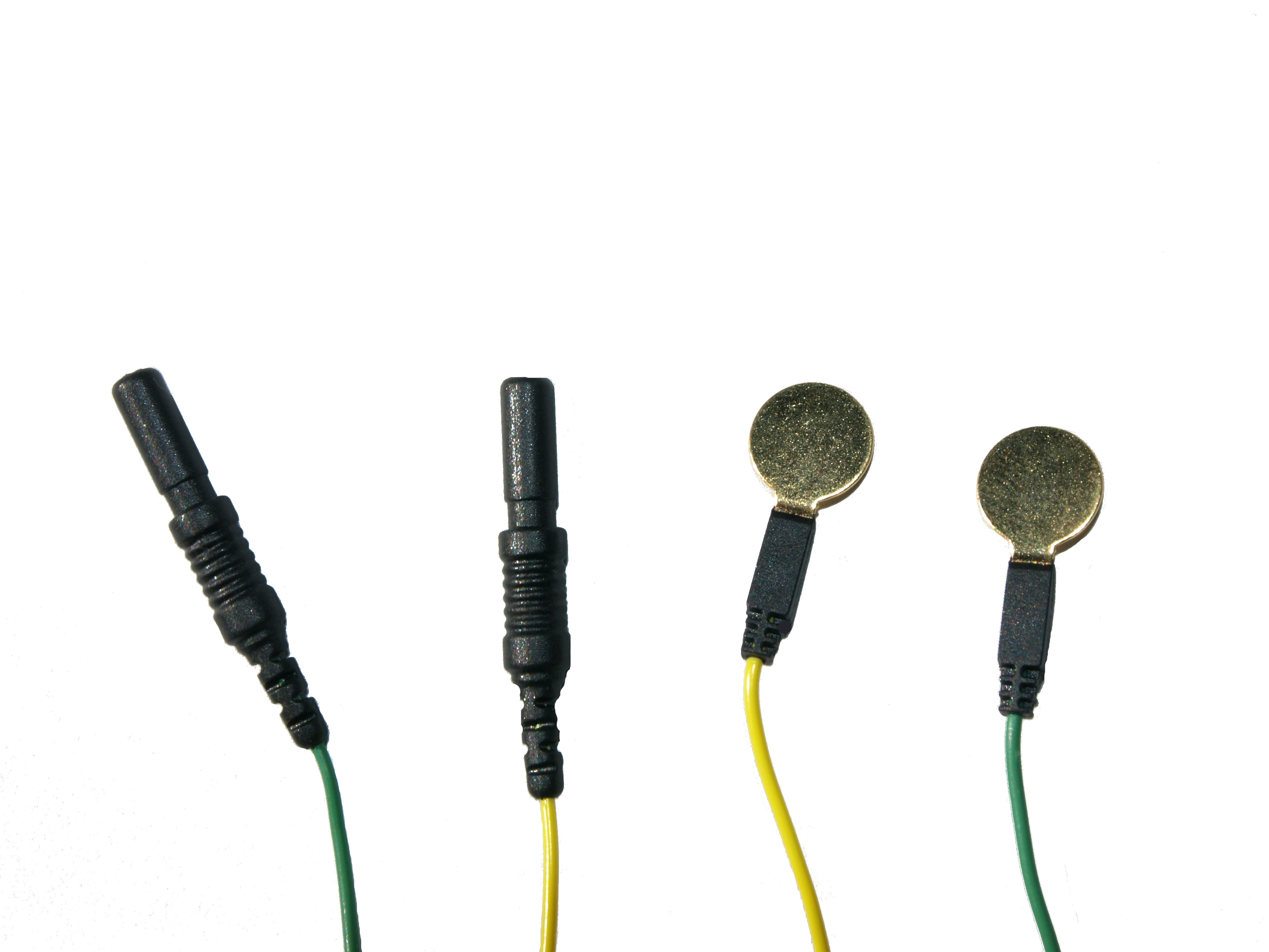 Quality Counts - 16" 24K Gold Flat EEG Electrodes ear clip,lead,eeg,electrode,nuerofeedback,gold,ear,clip