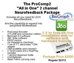 ProComp2 "All In One" 2ch Neurofeedback+ Package ProComp2,procomp 2,procomp 2,eeg,neurofeedback,biofeedback,emg,hrv,bvp,semg,HEG,pIR,thought technology