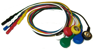 48" DIN to Snap Leads 5 Qty Snap Electrodes,snap cables,electrode cables,din,snap,BrainMaster,emg,ekg